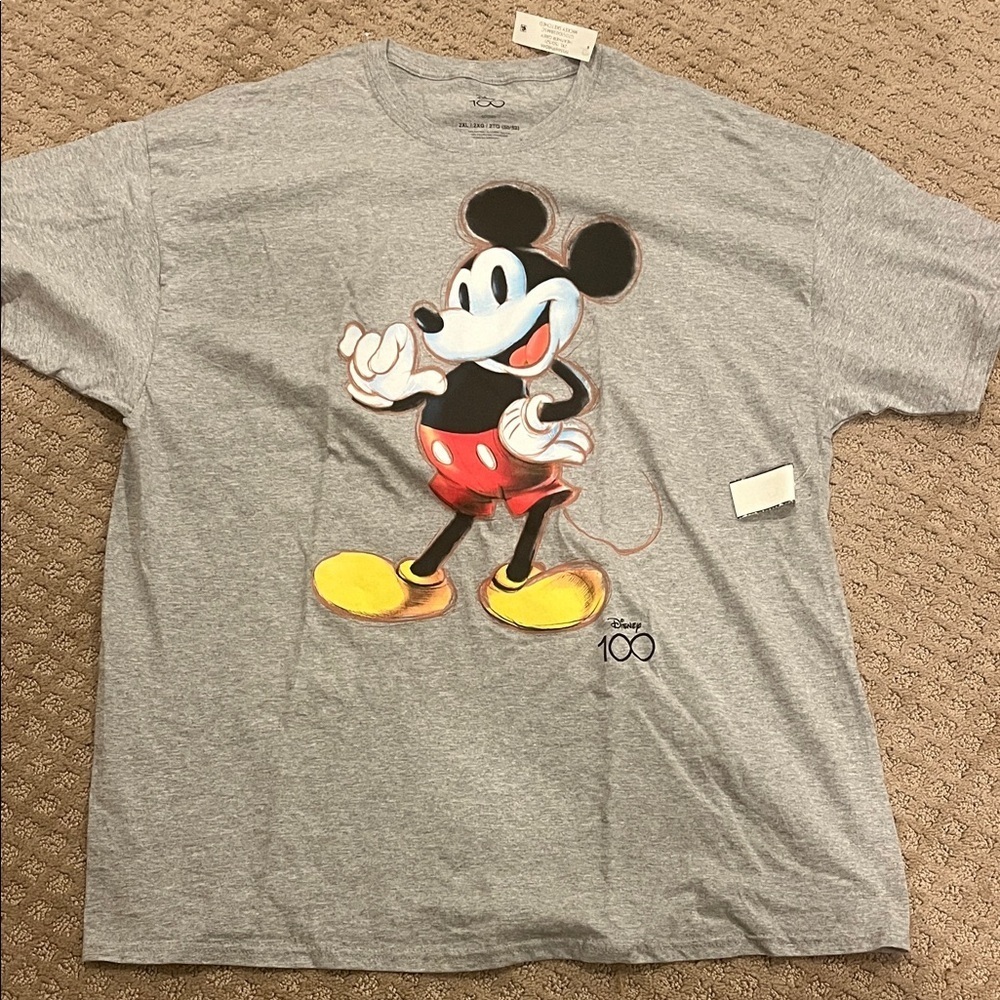Mickey Mouse 2XL NWT Gray Mickey Mouse T-Shirt
